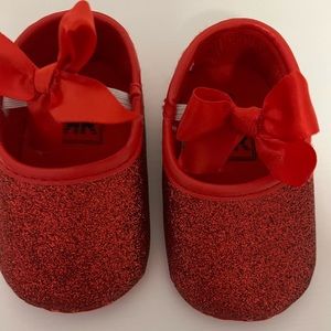 Baby size 2 sparkle red ballet flats